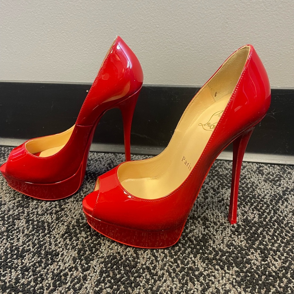 Christian Louboutin Red Peep Toe Heels